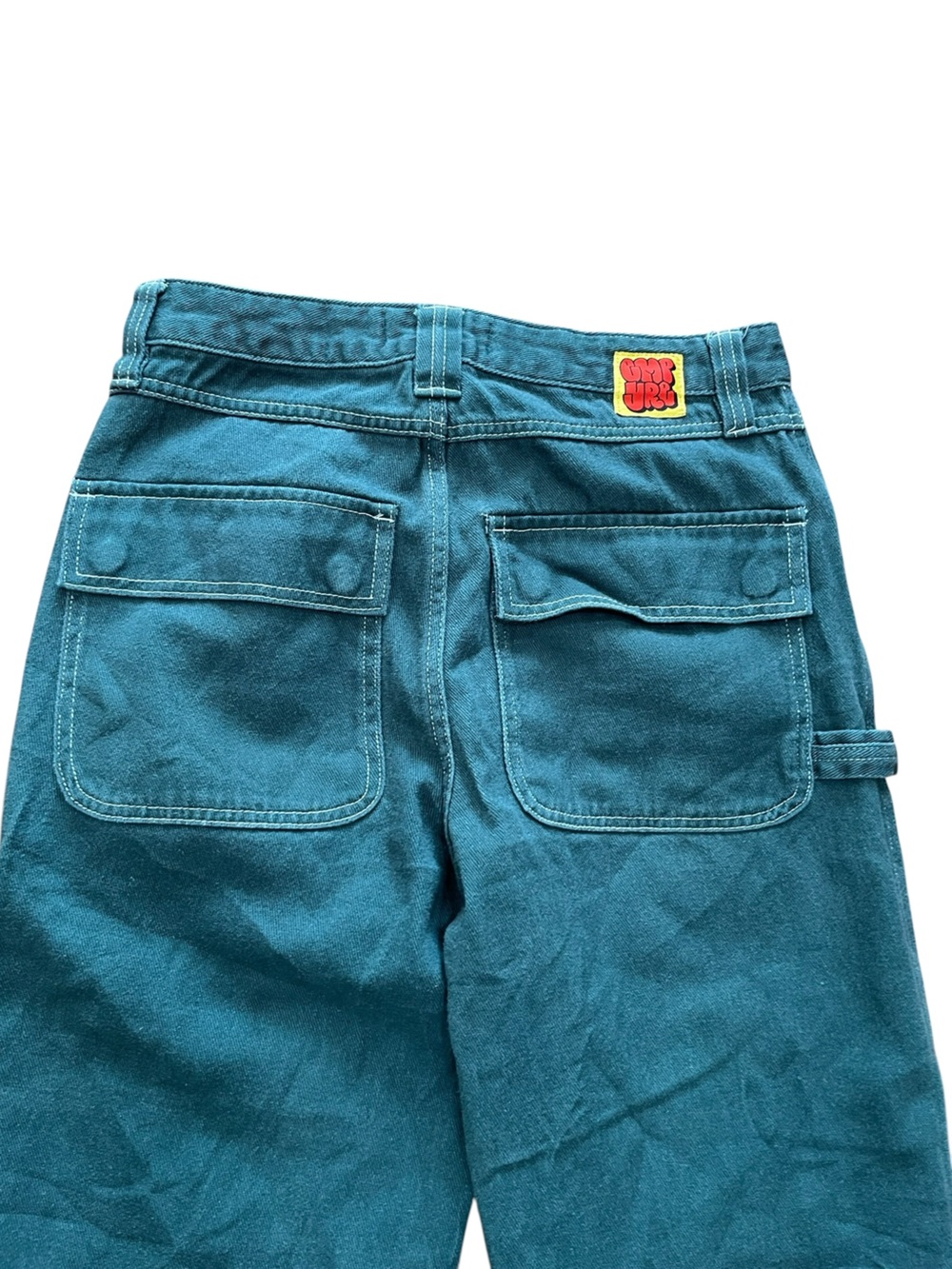 Empyre Jeans Green Relaxed Fit Denim Straight Leg Baggy Skater 90s 28W - Picture 3 of 9